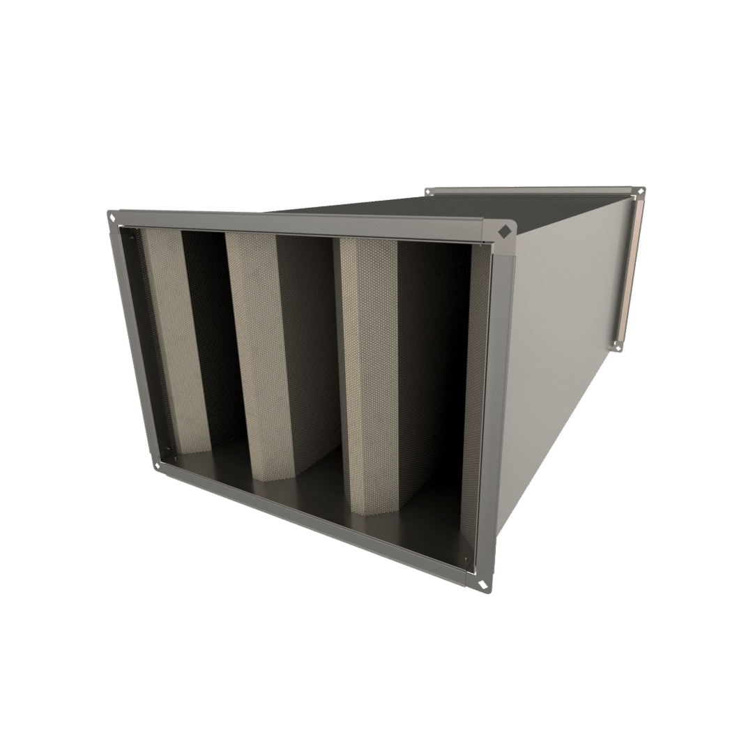 SRSV0 - Silencer Rectangular Straight Vertical Splitter Unlined Range